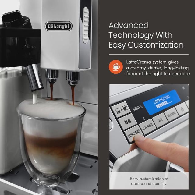 DeLonghi Eletta Cappuccino ECAM45.760.W Café Broyeur