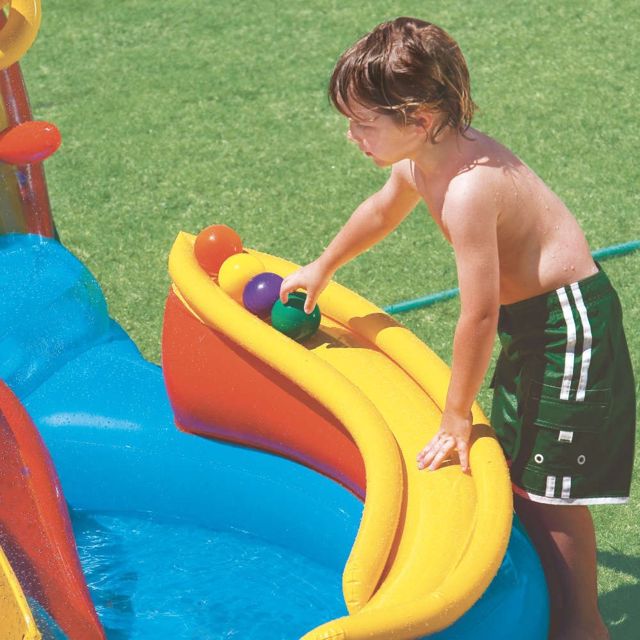 Intex piscine gonflable arc en ciel avec toboggan 57453