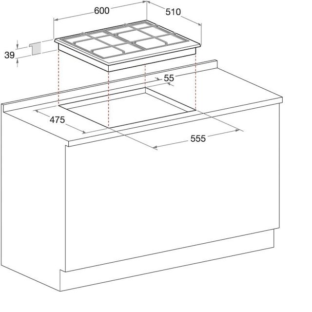 Ariston hotpoint Plaque de cuisson PCN 641 T/IX/HA