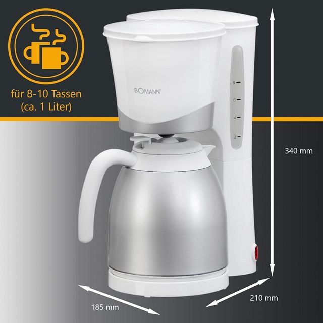 Bomann machine à café cafetière thermos ka 168 cb