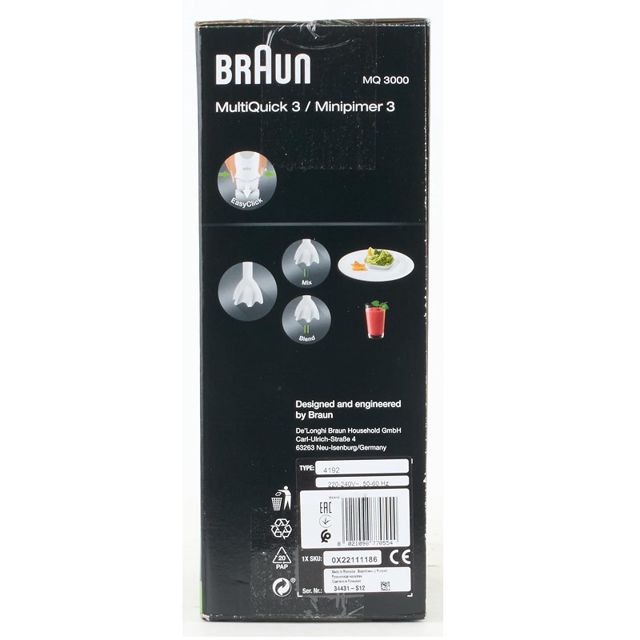Braun mixeur plongeant multiquick 700 W MQ3000WH