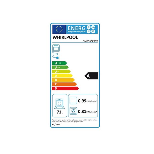 Whirlpool four pyrolyse encastrable inox OMR581RR1X
