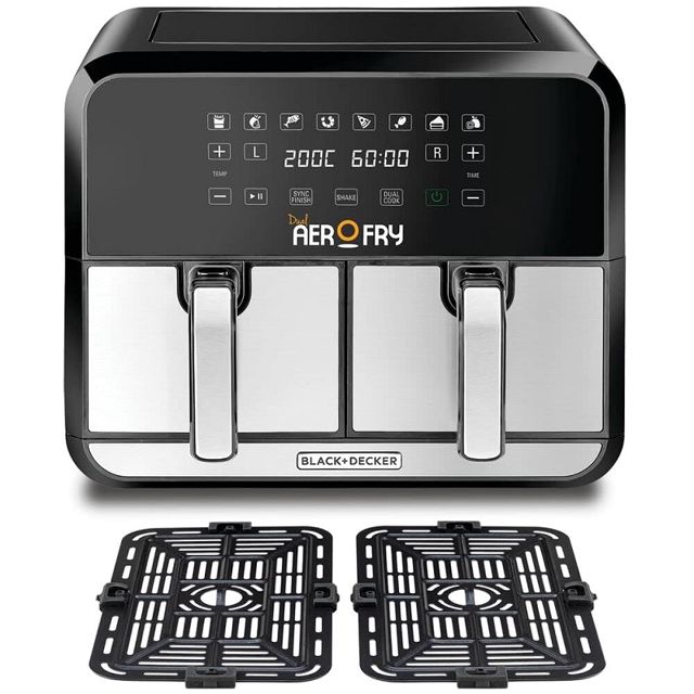Black & Decker airfryer friteuse double zone 8L DZAF1700-B5