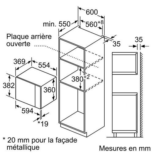 Siemens micro onde encastrable 25L iQ300 bf550lmr0