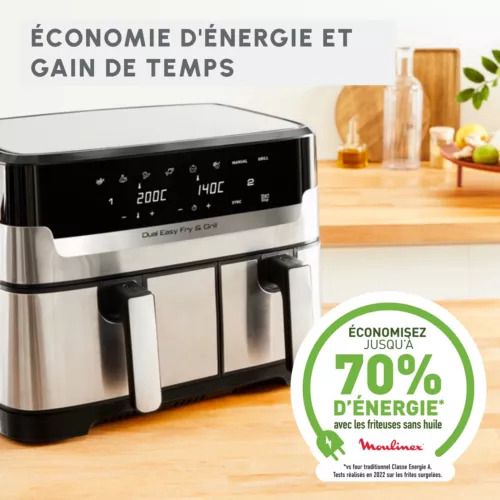 Moulinex friteuse dual easy fry&grill 8.3L 2700w EZ905D20