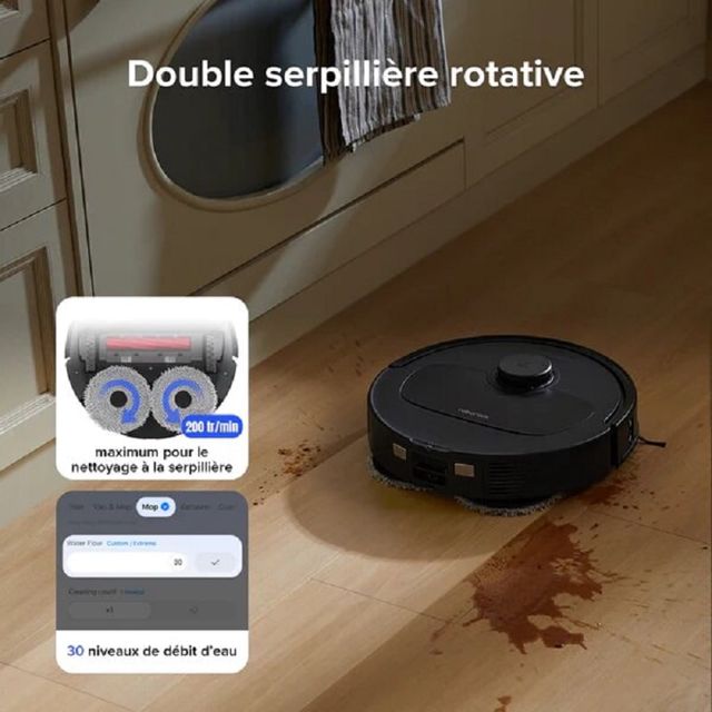 Roborock Qrevo S aspirateur robot station multifonction noir