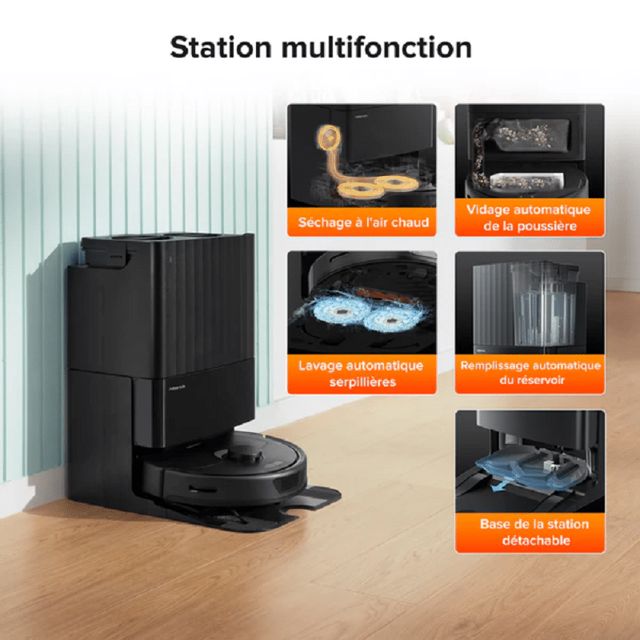 Roborock Qrevo aspirateur robot station multifonction noir
