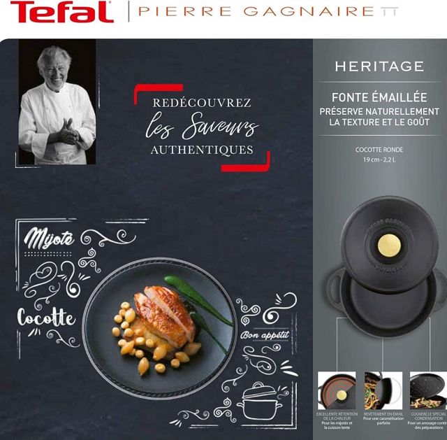 Tefal cocotte fonte d'acier ronde E2230504