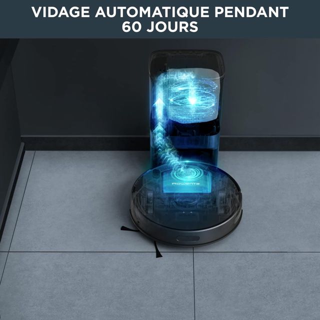 Rowenta aspirateur robot nettoyage 4en1 RR8585WH