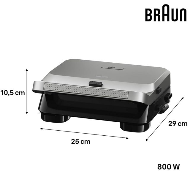 Braun grille pain snackmaker 800W argent 5SM5005