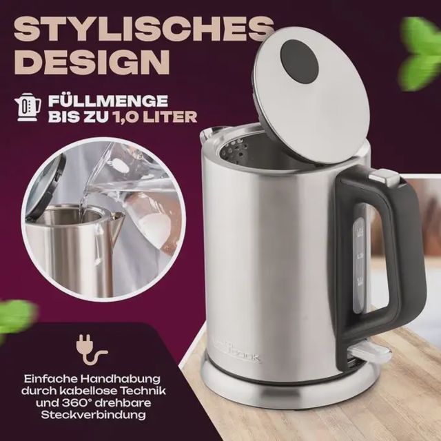ProfiCook Bouilloire Inox 1 L 2200 W