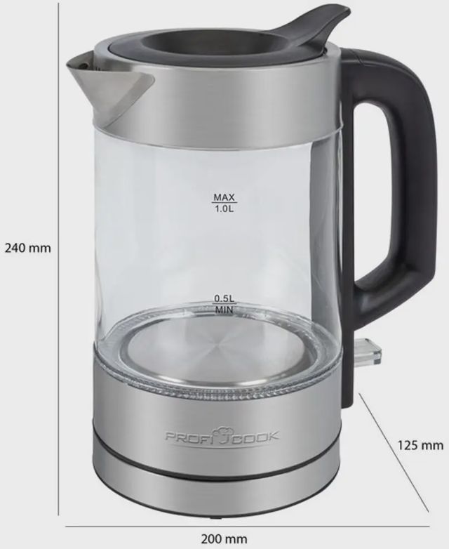 ProfiCook Bouilloire Inox 1 L 1600 W PC-WKS1229