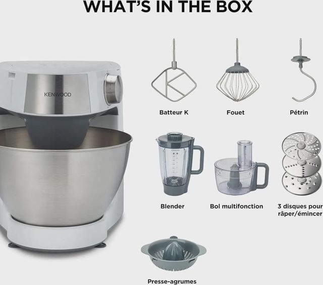 Kenwood pétrin Prospero+ 1000W 4.3L KHC29.H0WH