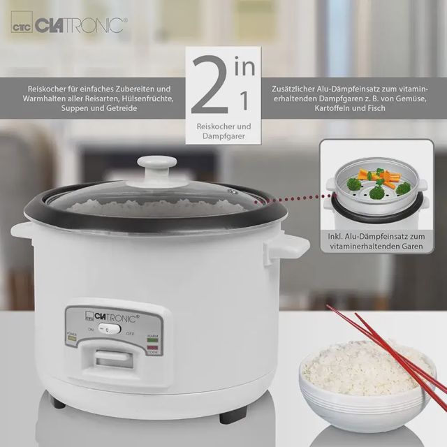 Clatronic Cuiseur À Riz Et Cuit-Vapeur Rk 3566