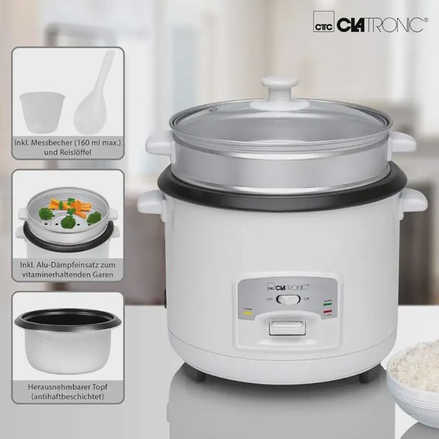 Clatronic Cuiseur À Riz Et Cuit-Vapeur Rk 3566