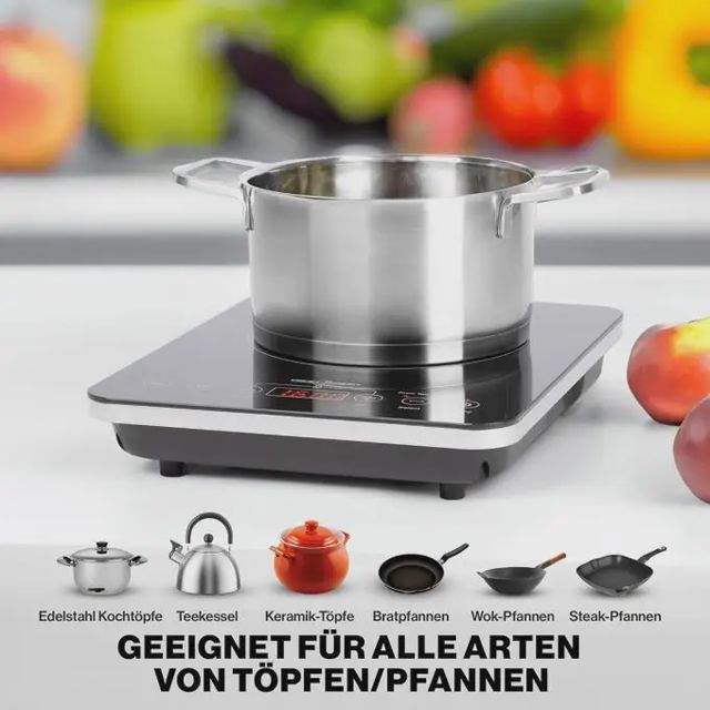 ProfiCook Plaque Induction 2000 W Tactile Noire