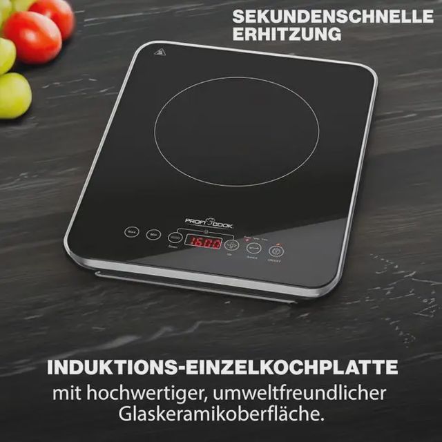 ProfiCook Plaque Induction 2000 W Tactile Noire