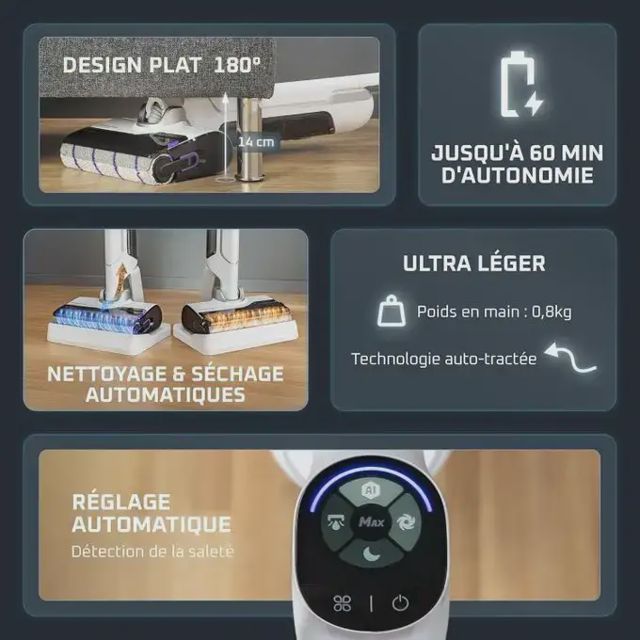 Rowenta Aspirateur Laveur X-Clean 10 sans fil GZ7540WO