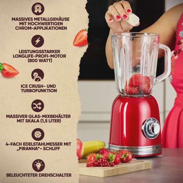 ProfiCook blender PC-UM 1195 800W 1.5 Litres Red