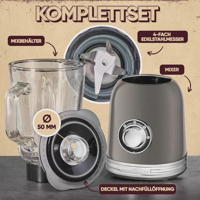 ProfiCook blender PC-UM 1195 800W 1.5 Litres grise