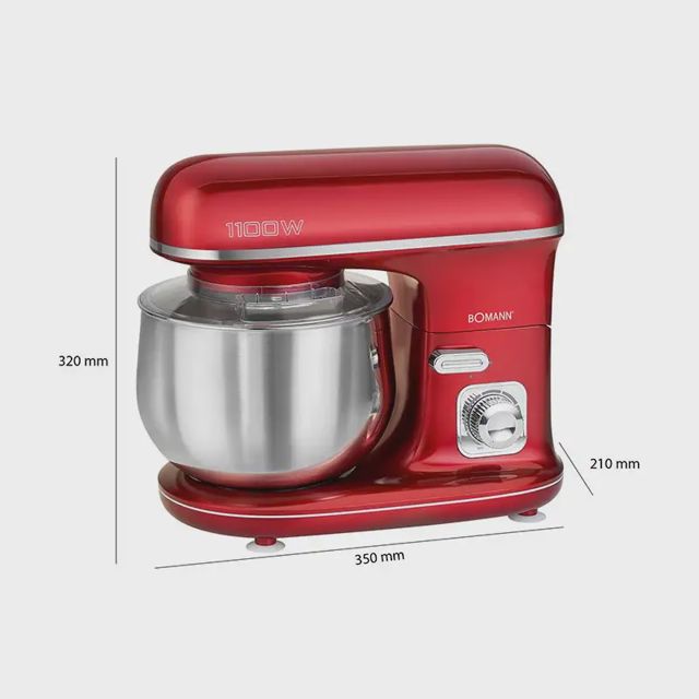 Pétrin 5l bomann 1100w rouge km6010cb