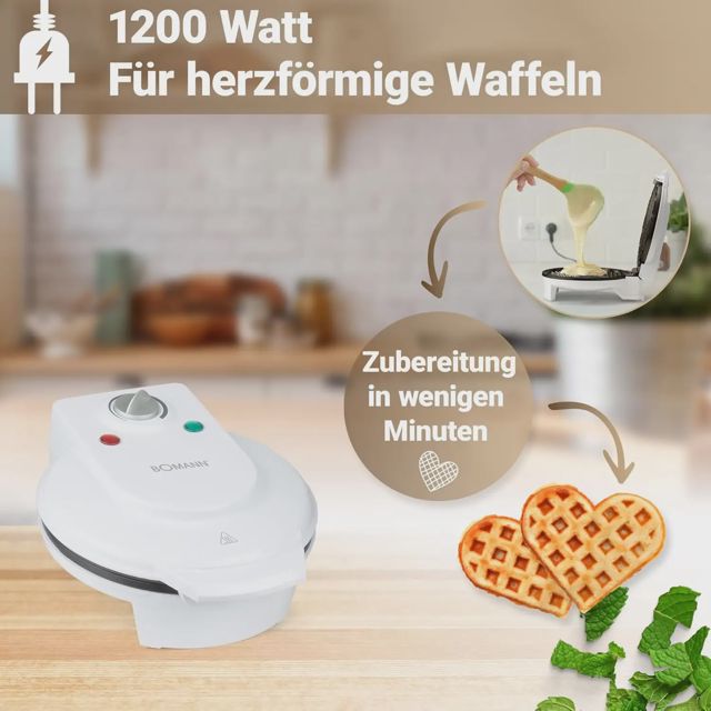 Bomann Electrique Gaufrier WA 5018 CB BLANC