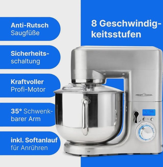 ProfiCook Robot Cuisine PC-KM1096 Inox 10 L