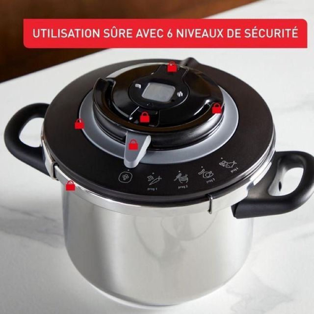 Seb Cocotte minute clipso+ chef 8L 4programmes