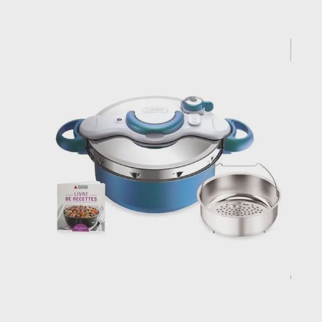 Seb cocotte minute duo 5L bleu