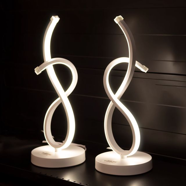 Lampes de chevet led design à spirale 2 piéces