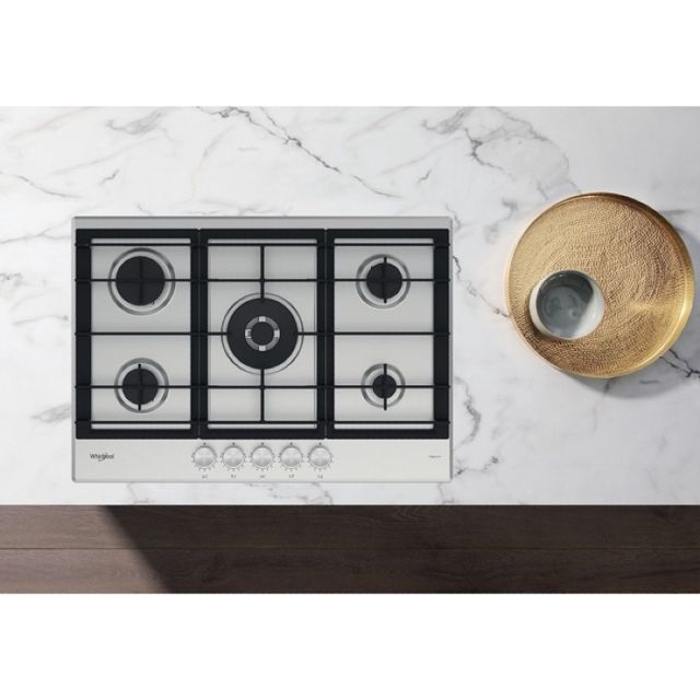 Whirlpool plaque gaz 5 feux 75cm GMWL 728/IXL