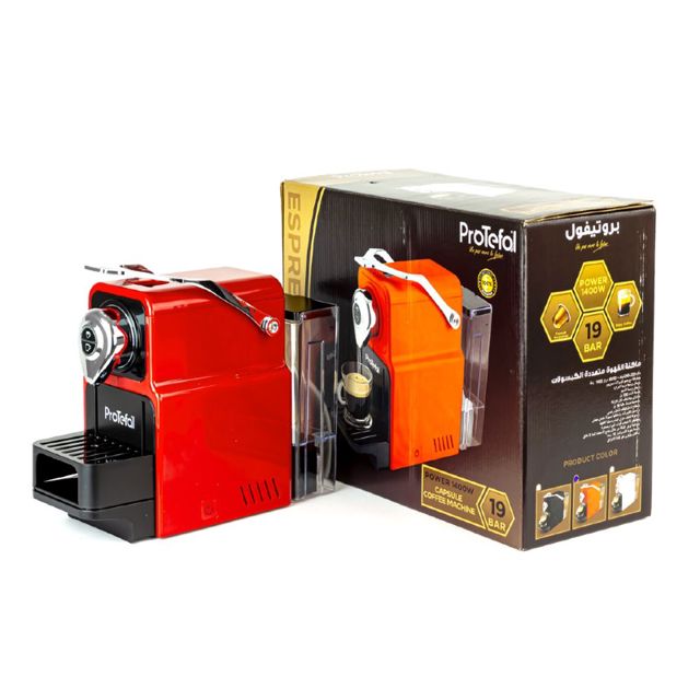 Protefal Machine à café Capsul Blanc 1400W EM-101C Rouge