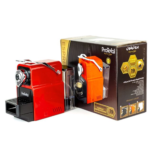 Protefal Machine à café Capsul Blanc 1400W EM-101C Rouge