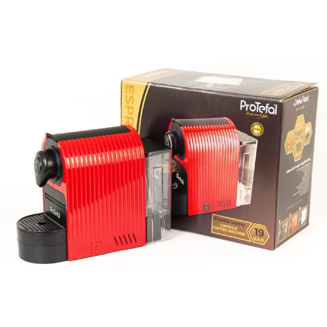 Protefal Machine à café Capsule 1400W EM-201C Rouge