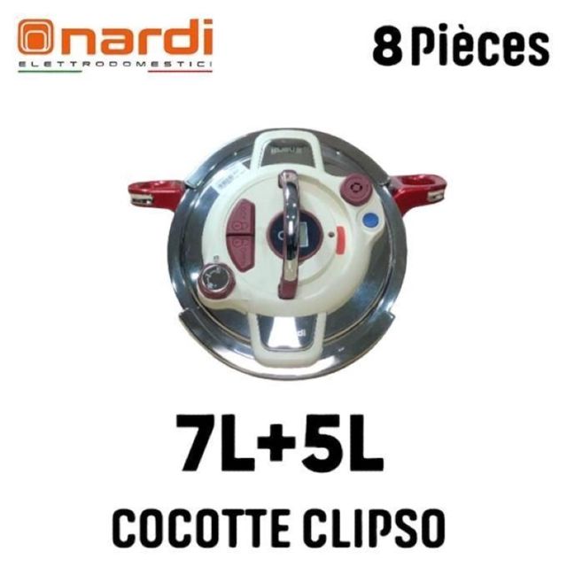 Nardi Lot de 2 cocotte minute 7+5Litres