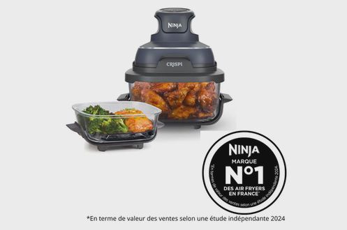 Ninja Crispi Airfryer en verre FN101EUGY Bleu Gris FN101EUGY