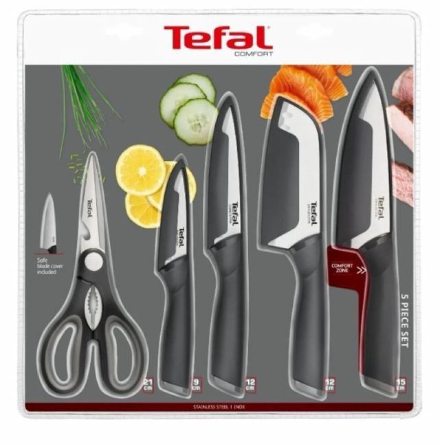 tefal Ensemble de 5 couteaux Tefal K2215S55