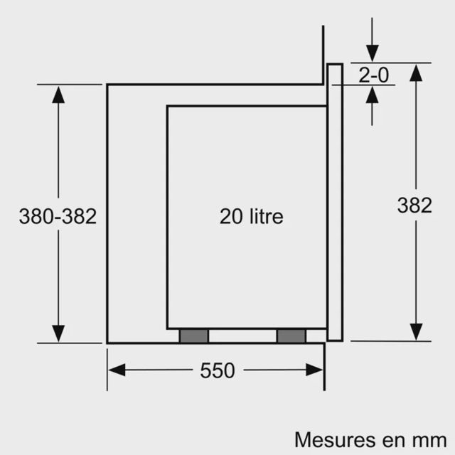 Micro-ondes encastrable Bosch Série 6 20L  BFL524MB0