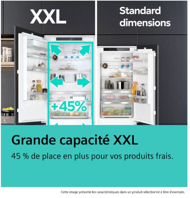 siemens Réfrigérateur combiné intégrable iQ500 382L KB96NSDD