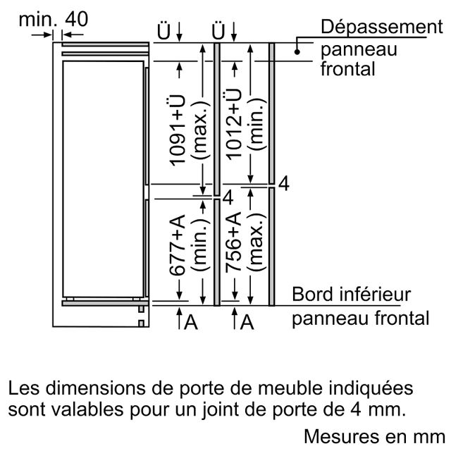 Bosch Réfrigérateur combiné intégrable Série 4 KIV86VSE0