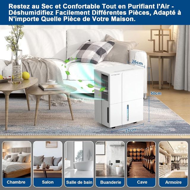 VALBERG Déshumidificateur purificateur d'air 30L/H