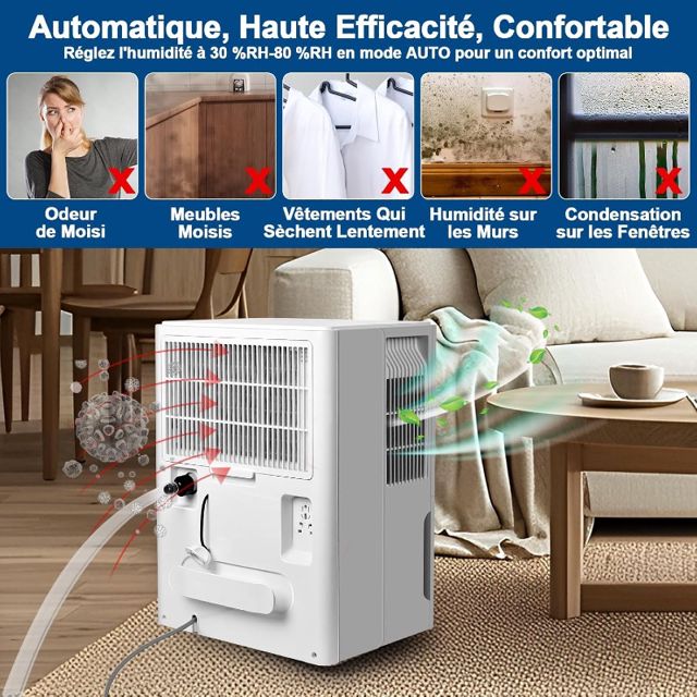 VALBERG Déshumidificateur purificateur d'air 30L/H