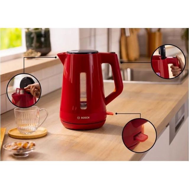 Bosch Bouilloire TWK1M124 Rouge MyMoment 1.7L 2400W
