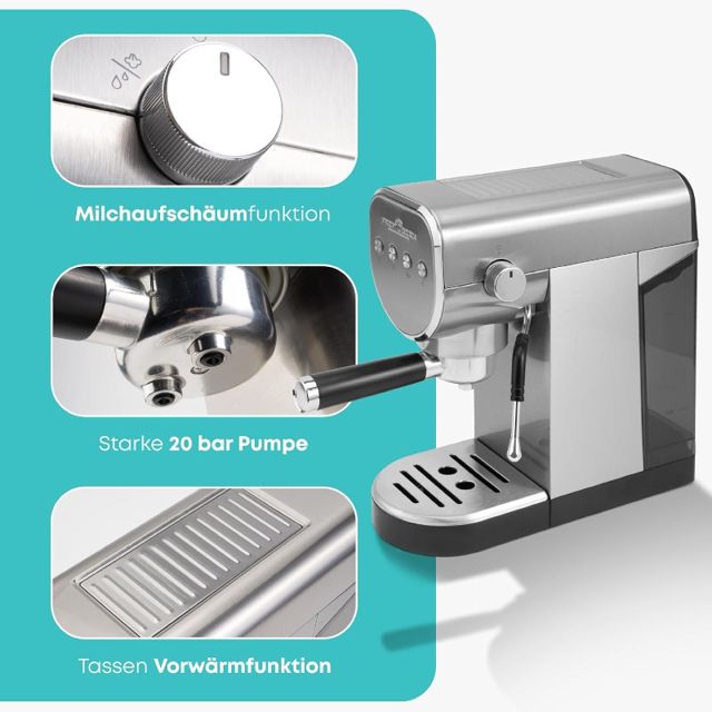 Cafetière ProfiCook 1265 Poudre et Capsules 19 Bars