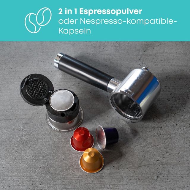 Cafetière ProfiCook 1265 Poudre et Capsules 19 Bars