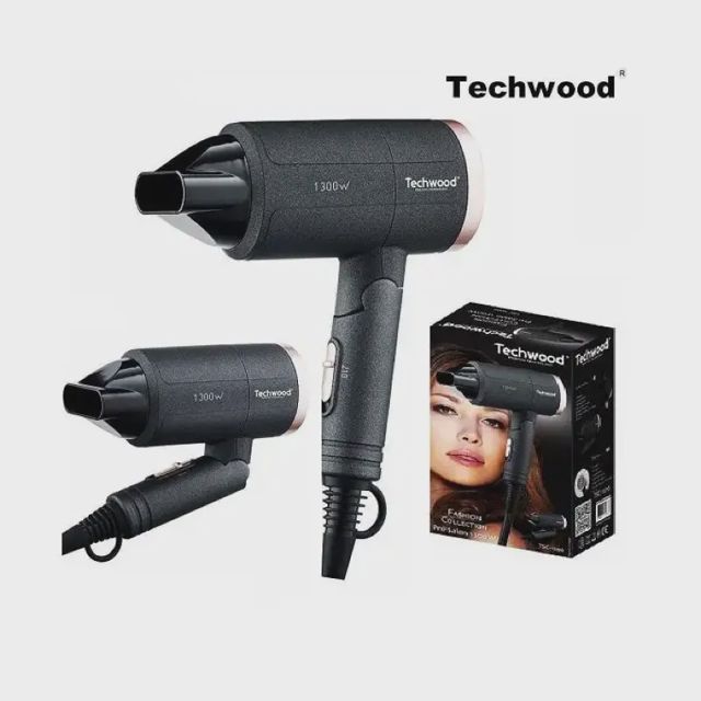 Techwood Sèche Cheveux Pliable Voyage 1300 W TSC-1296