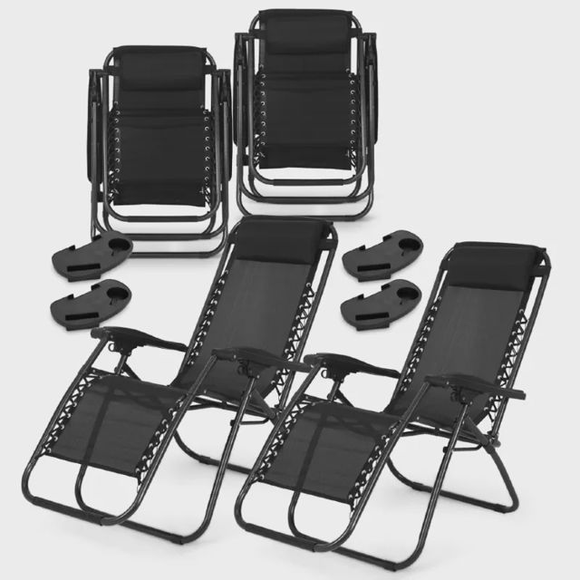 Chaise Zero Gravity Rigoros Ensemble de 4 Pièces