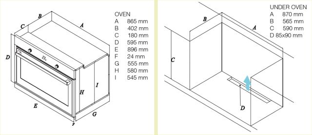 Proff F965 four encastrable 90 cm 101 litre triple vitre