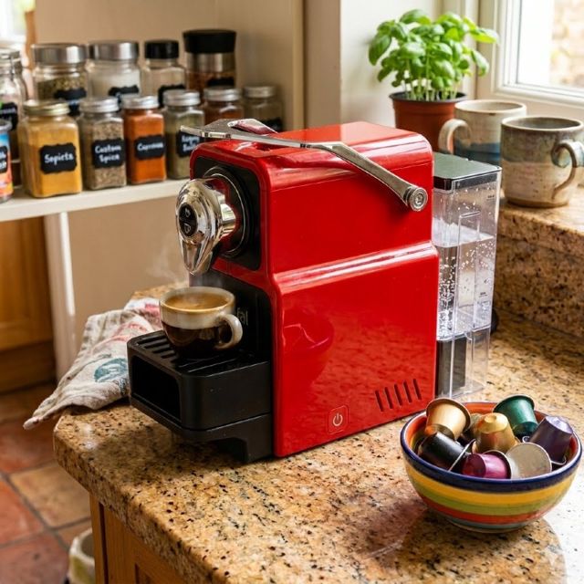 Protefal Machine à café Capsul Blanc 1400W EM-101C Rouge