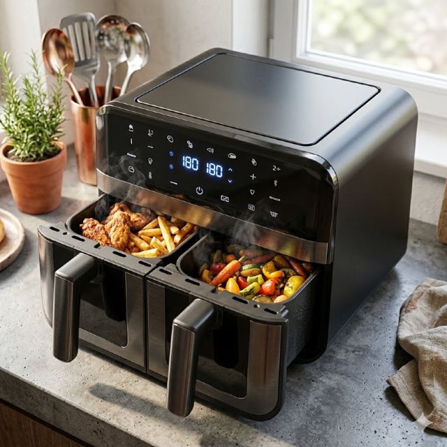 AIWA Friteuse airfryer Futago AFR-9000 double baque 9l